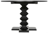 NOIR Zig-Zag Dining Table 48" Diameter Hand Rubbed Black