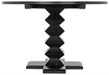 NOIR Zig-Zag Dining Table 48" Diameter Hand Rubbed Black