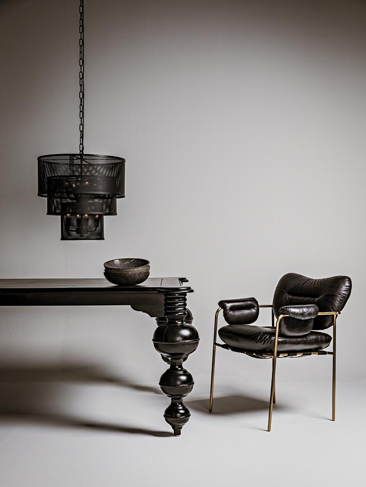 NOIR Claudio Dining Table Hand Rubbed Black