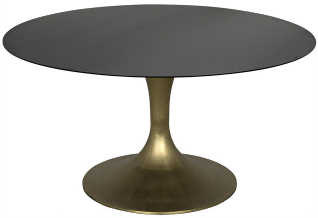 NOIR Herno Table Steel with Brass Finished Base