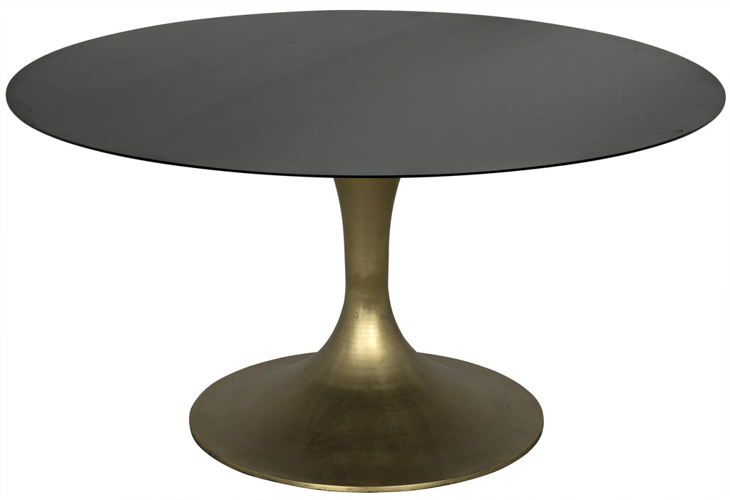 NOIR Herno Table Steel with Brass Finished Base