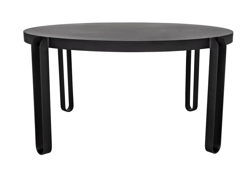 NOIR Marcellus Dining Table 63" Black Metal