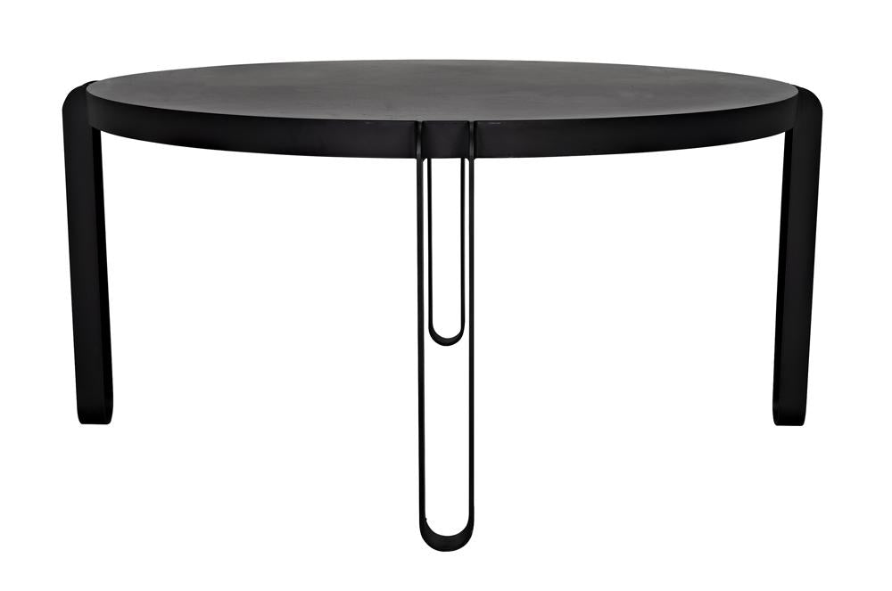 NOIR Marcellus Dining Table 63" Black Metal