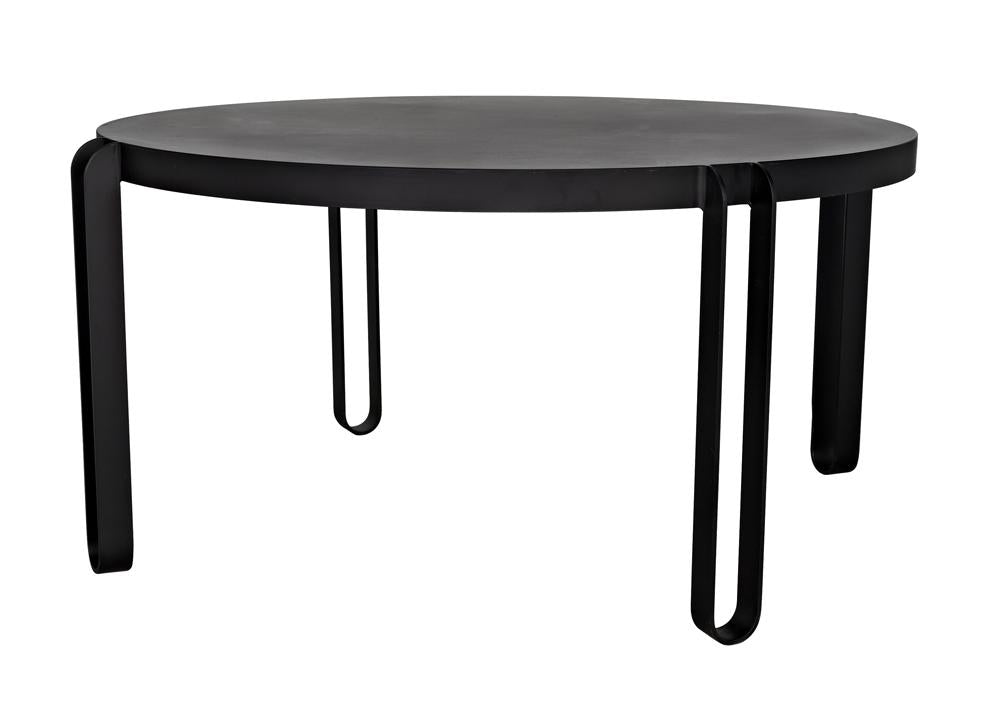 NOIR Marcellus Dining Table 63" Black Metal