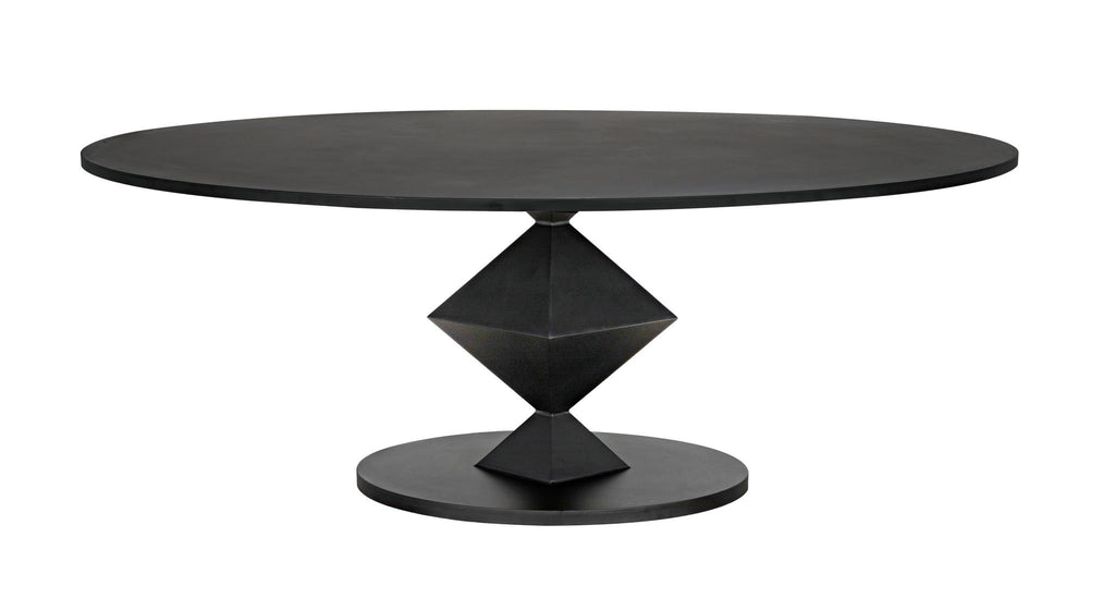 NOIR Katana Oval Dining Table Black Metal