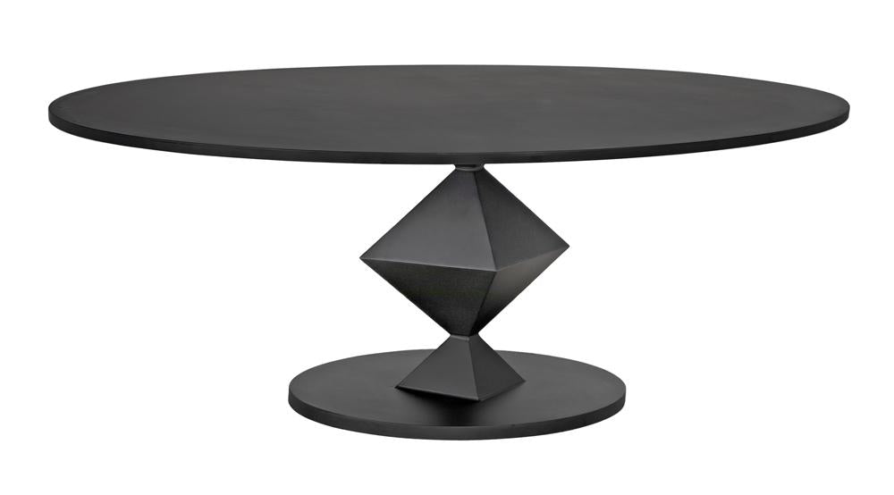 NOIR Katana Oval Dining Table Black Metal