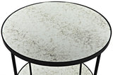 NOIR Anna Side Table Black Iron with Antiqued Mirror