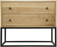 NOIR Downtown Side Table Elm and Black Steel