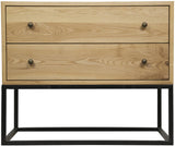 NOIR Downtown Side Table Elm and Black Steel