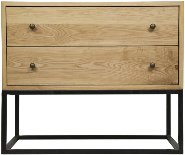 NOIR Downtown Side Table Elm and Black Steel