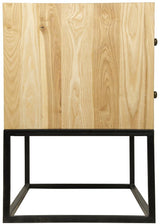NOIR Downtown Side Table Elm and Black Iron