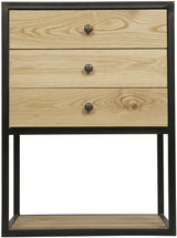NOIR Pearce Side Table Elm and Black Steel