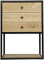 NOIR Pearce Side Table Elm and Black Steel