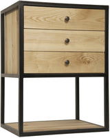 NOIR Pearce Side Table Elm and Black Steel