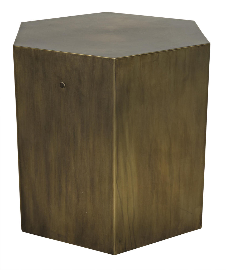 NOIR Aria Side Table B Steel with Aged Brass Finish