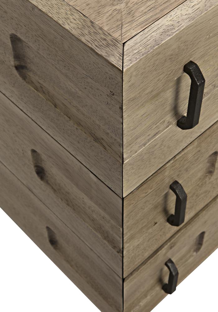 NOIR David 32" Side Table Washed Walnut
