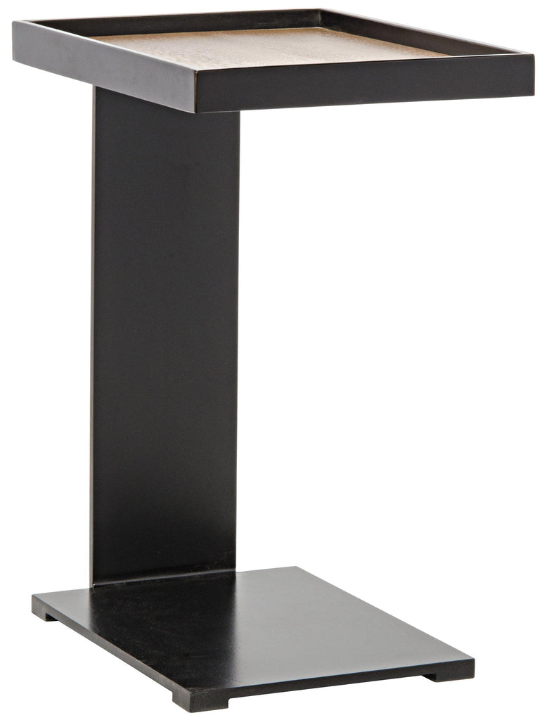 NOIR Ledge Side Table with Black Steel