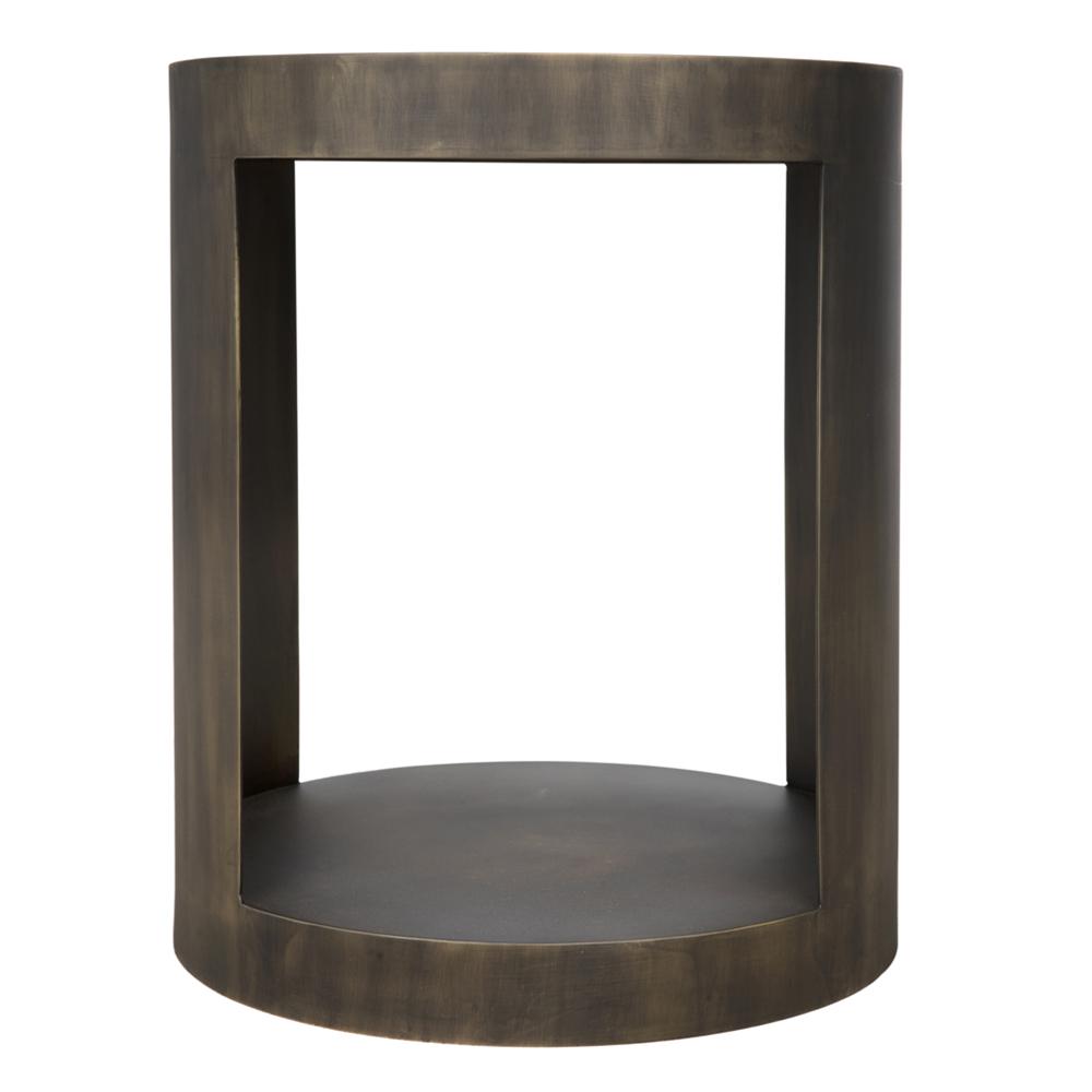 NOIR Chrysler Side Table Iron with Aged Brass Finish