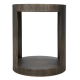 NOIR Chrysler Side Table Iron with Aged Brass Finish