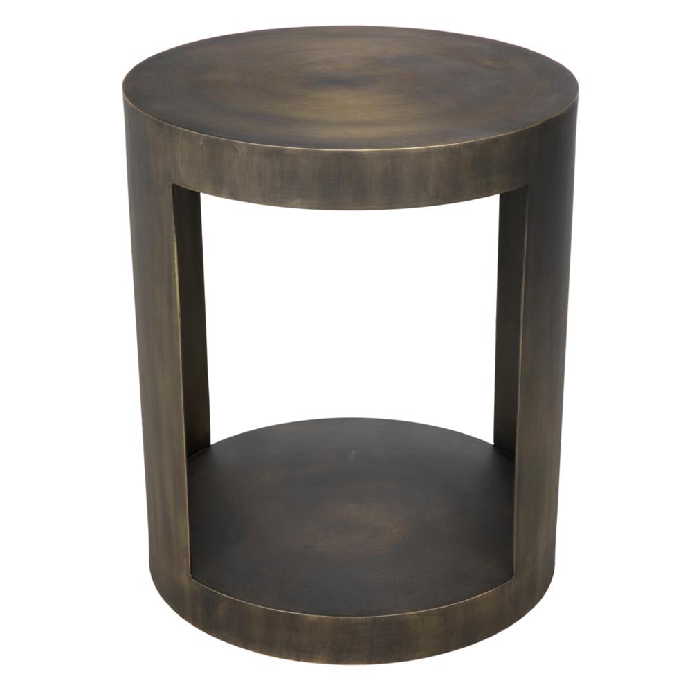 NOIR Chrysler Side Table Iron with Aged Brass Finish
