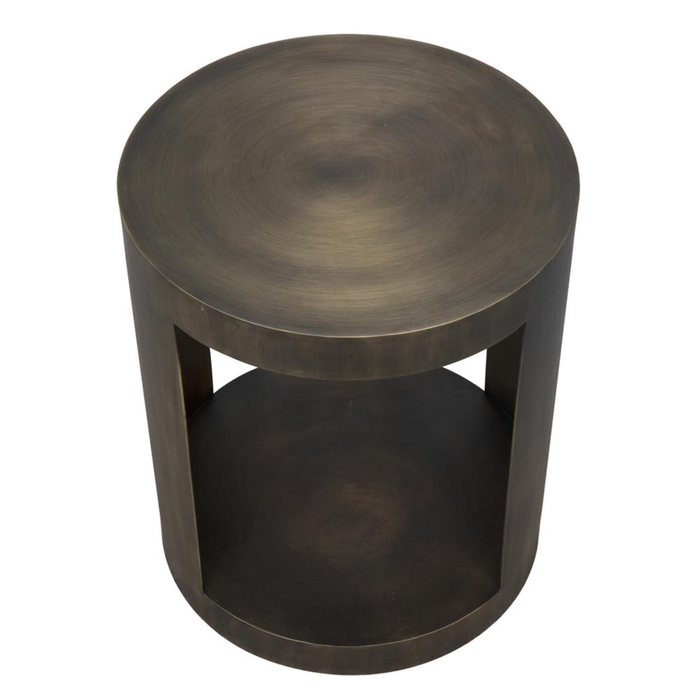 NOIR Chrysler Side Table Iron with Aged Brass Finish