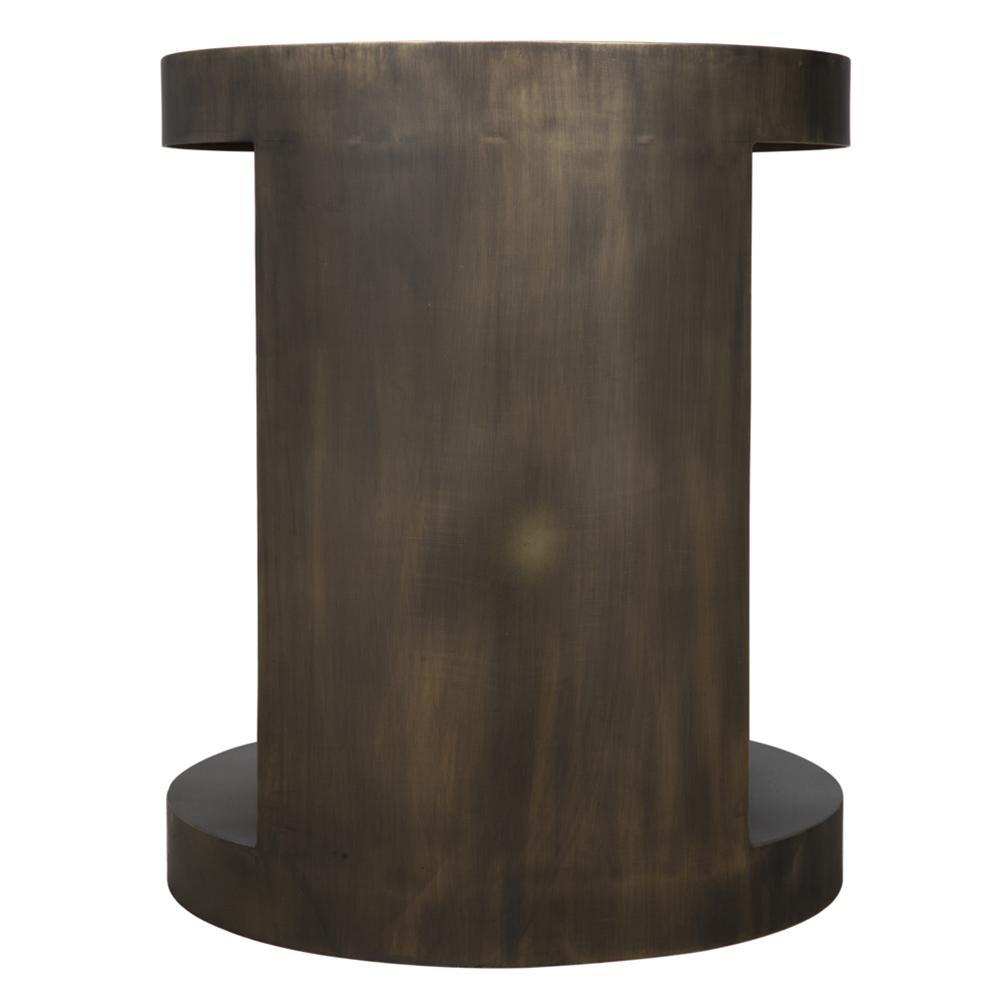 NOIR Chrysler Side Table Iron with Aged Brass Finish