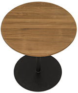 NOIR Ford Small Side Table Gold Teak with Steel Base