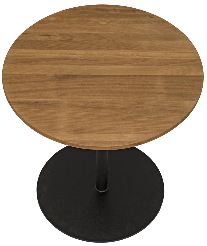 NOIR Ford Small Side Table Gold Teak with Iron Base
