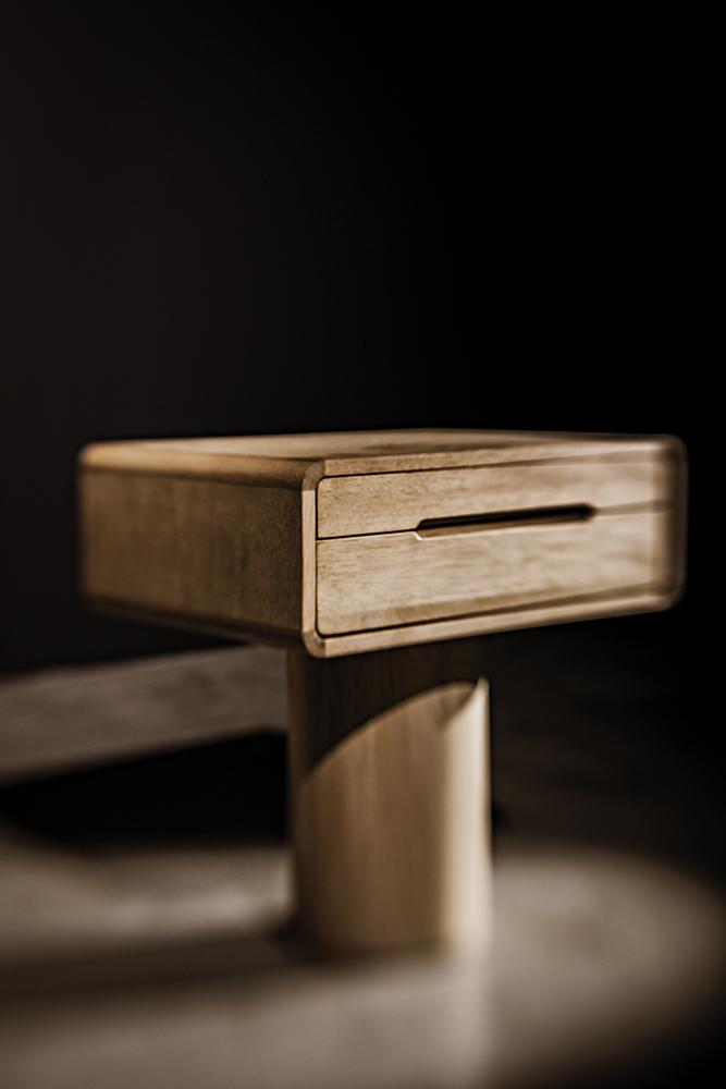 NOIR Langford Side Table Washed Walnut