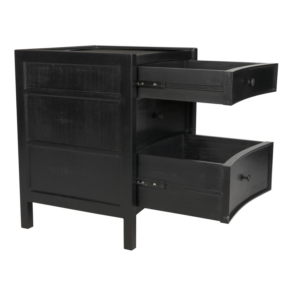 NOIR Hampton Night Stand 24" Hand Rubbed Black