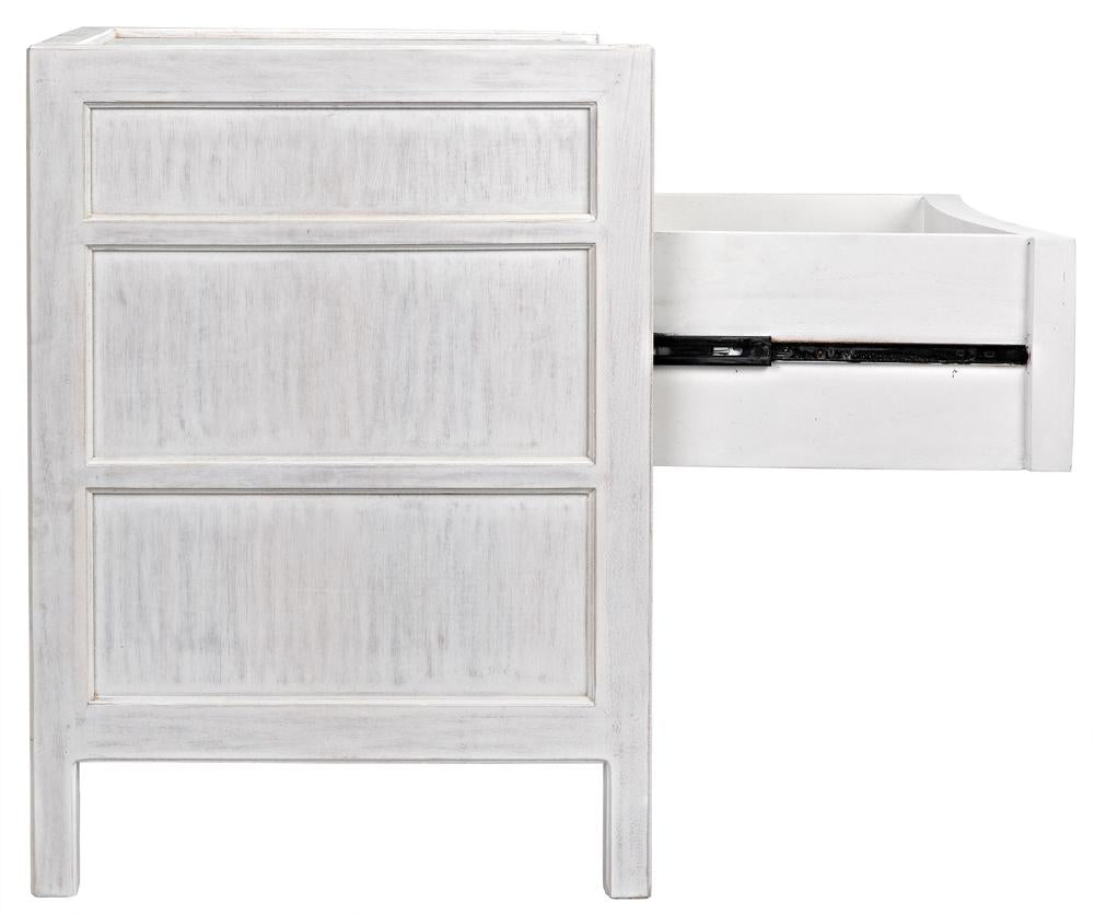 NOIR Hampton Night Stand 24" White Wash
