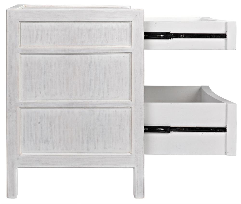 NOIR Hampton Night Stand 24" White Wash