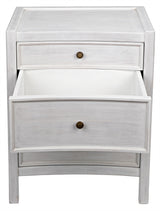 NOIR Hampton Night Stand 24" White Wash