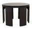 NOIR Fluted Side Table Pale with Light Brown Trim