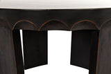 NOIR Fluted Side Table Pale with Light Brown Trim