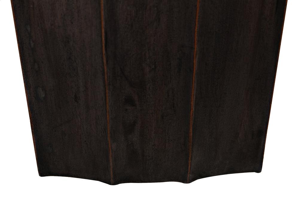 NOIR Fluted Side Table Pale with Light Brown Trim