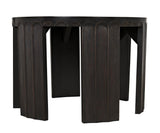 NOIR Fluted Side Table Pale with Light Brown Trim