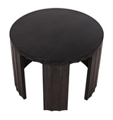 NOIR Fluted Side Table Pale with Light Brown Trim