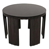 NOIR Fluted Side Table Pale with Light Brown Trim