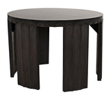 NOIR Fluted Side Table Pale with Light Brown Trim