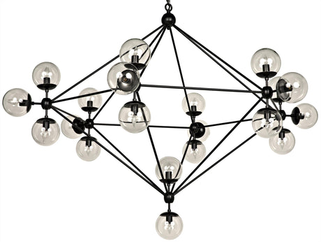 NOIR Pluto Chandelier Large Black Steel