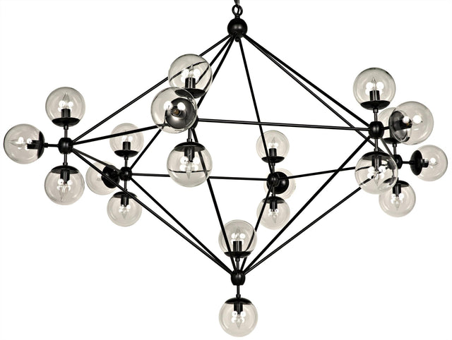 NOIR Pluto Chandelier Large Black Steel