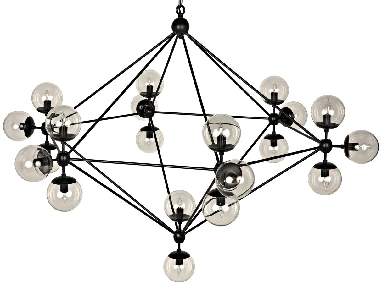 NOIR Pluto Chandelier Large Black Steel