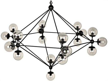 NOIR Pluto Chandelier Large Black Steel