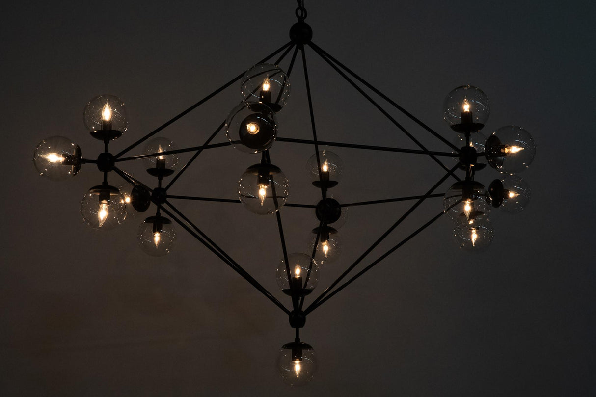 NOIR Pluto Chandelier Large Black Steel