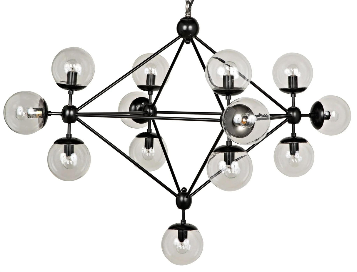 NOIR Pluto Chandelier Small Black Steel