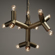 NOIR Snow Flake Chandelier Metal with Brass Finish