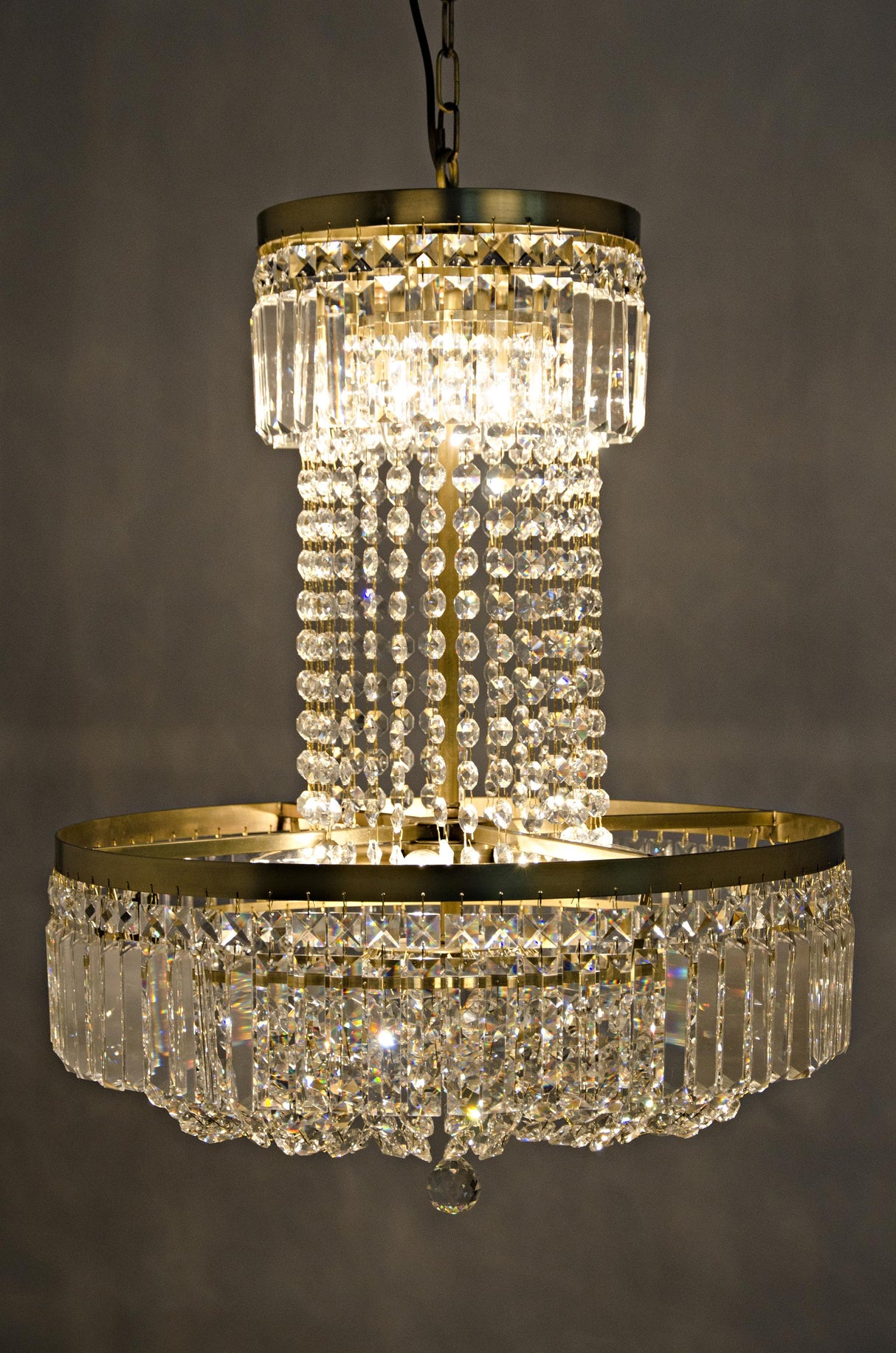 NOIR St. Petersburg Chandelier Antique Brass and Glass