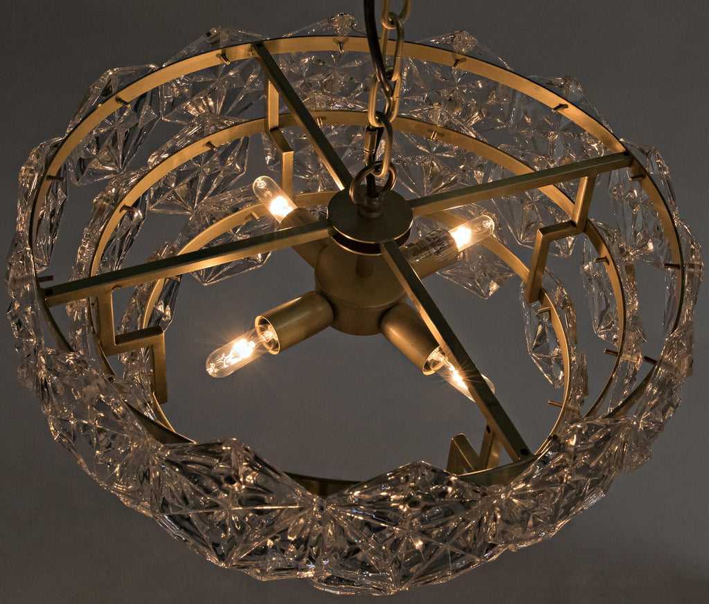 NOIR Neive Chandelier Small Metal with Brass Finish