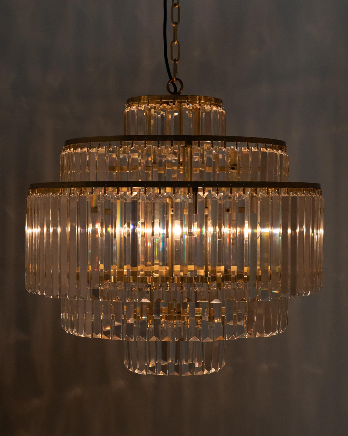 NOIR Quintus Chandelier Metal with Brass Finish